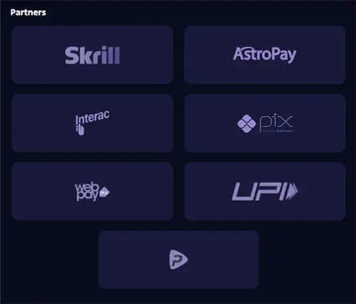 Roobet Payment Methods Partners